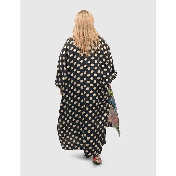 Alembika Paisley Dot Long Kimono Jacket Robe Satin Women's Size 1X Multi NWT - Picture 5 of 13